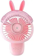 WZY Desktop Folding Spray Mini Fan Cartoon Humidification Water Jet Fan(Blue) (Color : Pink)