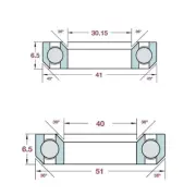 Bike Headset Bearing For Trek Madone Domane Emonda 30.15x40x6.5/ 40x51x6.5mm
