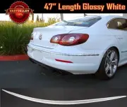 47" Universal Tape on Glossy White Rear Trunk Deck Lip Spoiler Wing For Chevy (for: Chevrolet)