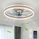 20 in. LED Indoor Gold App Remote Control Low Profile Ceiling Fan with Light