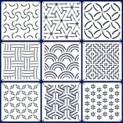 9 Pcs Sashiko Pattern Templates 5.1 X 5.1 Inch Plastic Stencils for Embroidery