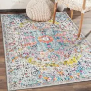 Vintage Bohemian Area Rug, 3x5 Washable Rug Boho Entry Rug Indoor Non-Slip, D...