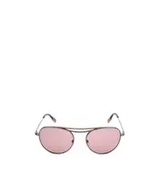 Thin mirror leg round frame sunglasses 54 Pink