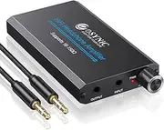 eSynic Portable Headphone Amplifier Rechargeble Audio Digital HiFi Earphone Amp 3.5mm with Two-Stage Gain Switch, USB Cable and Aluminum Matte Surface for MP3 MP4 Phones Digital Players and Computers