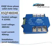 KUDOM KSQF three-phase DC-AC solid-state relay 4-32VDC/480VAC KSQF480D40 40A