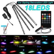 7-Color RGB LED Strip Light Music Remote Control For Car Interior Lighting M66
