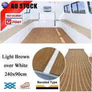 White Stripes EVA Foam Boat Flooring Sheet Marine Teak Decking Carpet Mat Brown