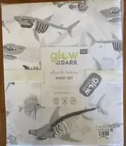 *Pottery Barn Kids Shark bones Glow-in-the-Dark Twin Sheet Set