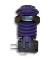 Purple Long Length Arcade Game Push Button w/ microswitch Also for Mame / Jamma