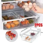 ​2PCS Clear Refrigerator Storage Rack Fridge Organizer Drawer Egg Kitchen Box AU