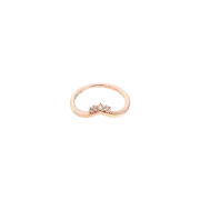 (W) Pandora Tiara Wishbone Ring Rose Gold Plated Clear