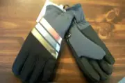 KIDS SKI GLOVES (S/M) SWISS TECH 3M Insulated Waterproof, Black/Metallic MITTENS