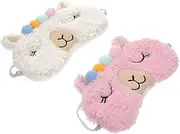 Baluue 1set Blindfold Eye Mask for Sleeping Girl Soft Masks Sleep Mask Puffy Night Fuzzy Padded Alpaca Black Plush Sleeps Assorted Eye Mask Sleeping Cover Sleeping Mask 2pcs
