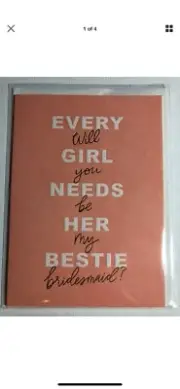 Will You Be My Bridesmaid ? Proposal cards Gold foil Pink Salmon Orange Bestie