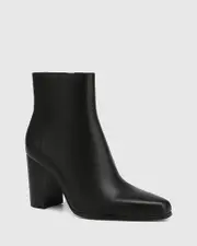 Haval Black Leather Ankle Boot