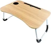 Trade One Folding Gadget Table, Brown, Bet, Remote Work, Compact, Load Capacity 22.0 lbs (10 kg), Tablet Stand, Includes Drink Holder, Convenient to Carry