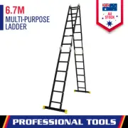 6.7M Multi Purpose Ladder Aluminium Folding Platform Extension Step 150Kg Au