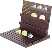 Challenge Coin Display Case - Challenge Coin/casiino Chip Display Case | Anti-skid Design Challenge Coin Display Stand | Wooden Indoor Home Decoration | Coin Rack Display Holder For Desktop