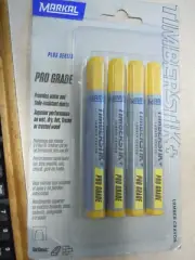 (4-Pk) Markal Timberstik All Purpose Lumber Crayon Oil Base Ink Yellow 80601