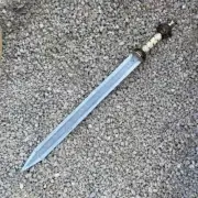 Custom Handmade Beautiful Hand Engraved Gladius Double Edge Sword For Holiday