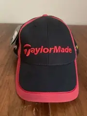 Vintage TaylorMade Burner Golf Hat NEW Strapback Cap TP Ball Black Fire Red