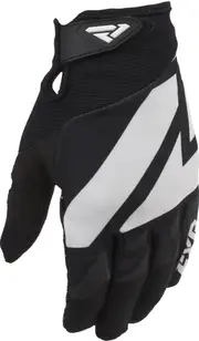 FXR Clutch Strap Motocross Gloves, black-white, Size L for Men Black White