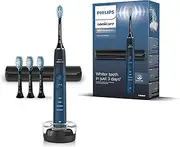 Philips Sonicare DiamondClean 9000 Series Electric Toothbrush, Special Edition HX9911/89 - Sonic Toothbrush, Cleaner Teeth and Oral Care, Blue, with 4X C3 Premium Plaque Defense Brush Heads