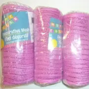 Crafters Square Deco Mesh 3 Rolls Metallic Pink 6"X 5' DIY NEW Wreaths Bows NEW