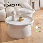 ArtissIn Coffee Table Plastic Round Side End Tables Cafe Nordic Modern Tables