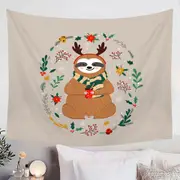 Cute and Funny Christmas Sloth Tapestry