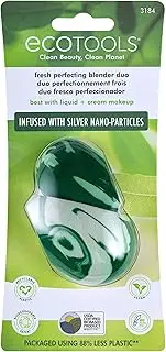 EcoTools Fresh Perfecting Makeup Blending Sponge, Pack of 2, Green, Oval, Rubber, Blending Makeup
