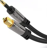 Mini-TOSLINK Optical Audio Cable with Signal Protection – 2m (Mini-TOSLINK to TOSLINK, Digital SPDIF/Fibre Optic Cord for soundbars, Stereo Systems/amps, Hi-Fi) by CableDirect