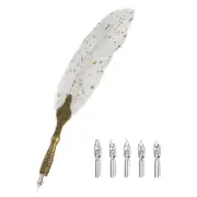 24.5cm/9.6" Calligraphy Feather Quill Pen for Calligraphy, Gray