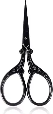 3.6 Inch Black Scissors Small Stainless Steel Embroidery Crafting Scissors
