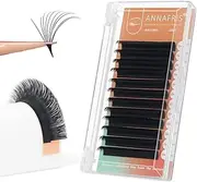 ANNAFRIS Easy Fan Eyelash Extension Automatic 1S Flowering 0.07 D Curl 11mm Individual False Lashes Natural Soft Matte Black Volume Lash Extensions supplies (0.07 D, 11mm)