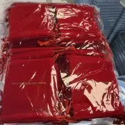 LOT OF 50 Velvet Drawstring Pouch - RED 3" x 3 1/2" - Coin Bag