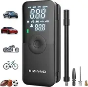 Tyre Inflator Portable Air Compressor - Faster Inflation 150PSI Cordless Portable Air Pump, Deflation Button, Digital Pressure Gauge, Tyre Inflator for Car, Bike, Motor and More(Black)
