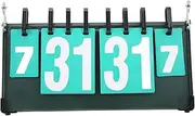 Portable 4 Digit Sports Scoreboard Double Sided Folding Score Keeper Waterproof Steel PVC Material for Badminton Volleyball Table Tennis Green 38.7x22.6x2.8cm