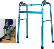 Adult Walker Non-Slip Mobility Aids Climbing Stairs Aluminium Folding Walking Frame Height Adjustment Foldable Lightweight Aluminium For The Elderly Disabled