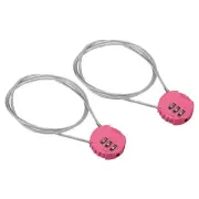 Small Combination Lock 31.4 Inch, 2 Pack 3 Digit Padlock for Gym Locker, Pink