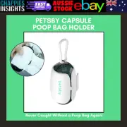 Petsby Compact Capsule Dog Canine Poop Bag Holder Dispenser White