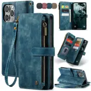 For iPhone 16 15 14 13 12 11 Pro Max 16e XR XS 8 Leather Wallet Flip Case Cover