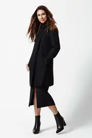 Clip Joint Swing Wool Coat--FOI-7611