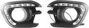 Front Fog Lights for Mitsubishi Pajero Sport 2015 2016, Car Daytime Running Light Turn Signal Light Fog Driving Lamps Front Fog Lights