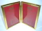 Solid Brass 5"x7" Photo Frame Bi-Fold or Wall Hung Hinged New!