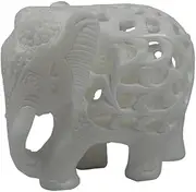 Royal Handicrafts Handcrafted Marble Elephant with Baby Inside