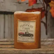 Pumpkin Farm Truck LED Timer 4" Pillar Candle