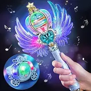 Skirfy Princess Toys for Girls, Magic Wand for Kids, Fairy Wand Toy with Spinning LED Light and Magic Sound, Cool Birthday Party Favors Toy Wand for Girls, Blue