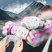 Gesture Sensing RC Stunt Car Remote Control Car Toys with Light, Music & Spray 2.4GHz Hand Controlled Toys Gifts for 8+ Boys Kids(Red)