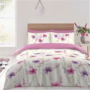Super Dreamer Polka Dot Duvet Cover with Fitted Sheet King Size, Floral Bedding Complete Set, Flower Quilt Cover and Pillowcase, Multi